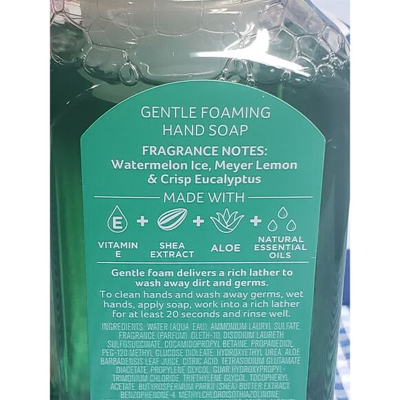 BBW Watermelon Lemonade & Eucalyptus Mint BLENDS Gentle Foaming Hand Soap 2 Pack - Picture 2 of 2